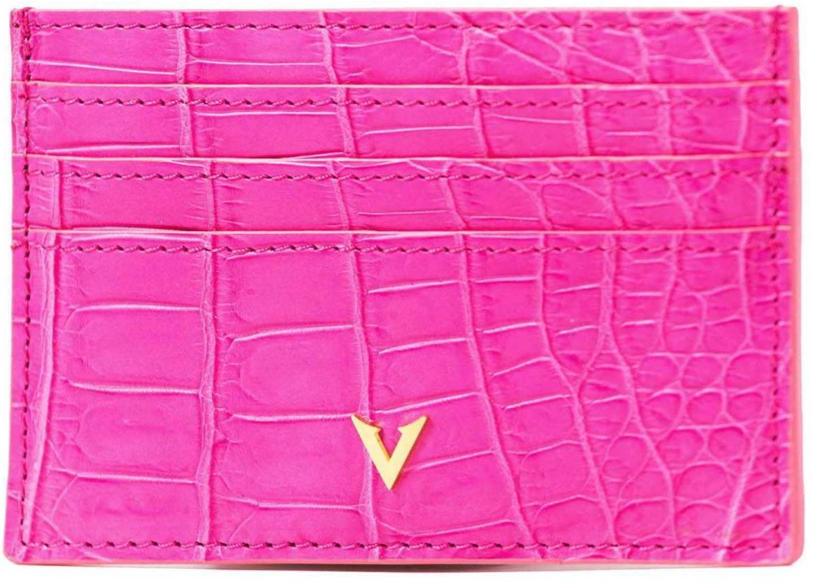 Genuine Baby Pink Crocodile Leather Cardholder