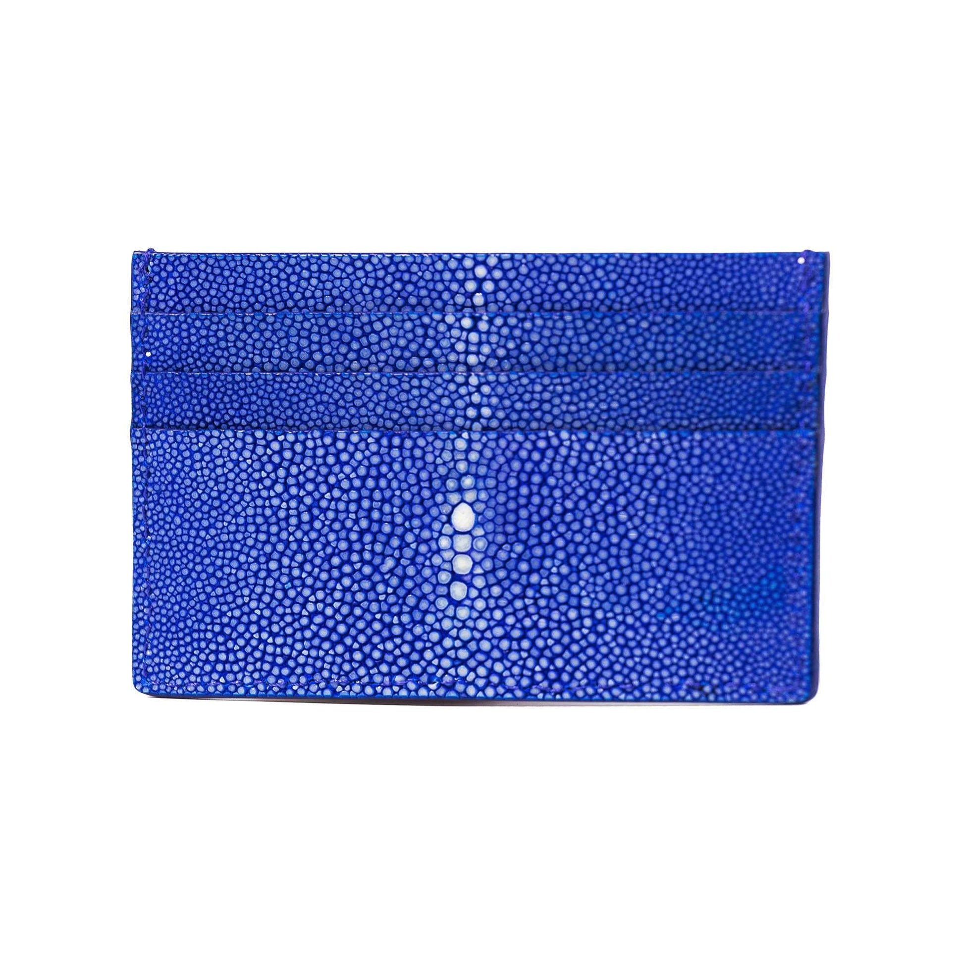 Rear View of the Genuine Blue Stingray Leather Cardholder
