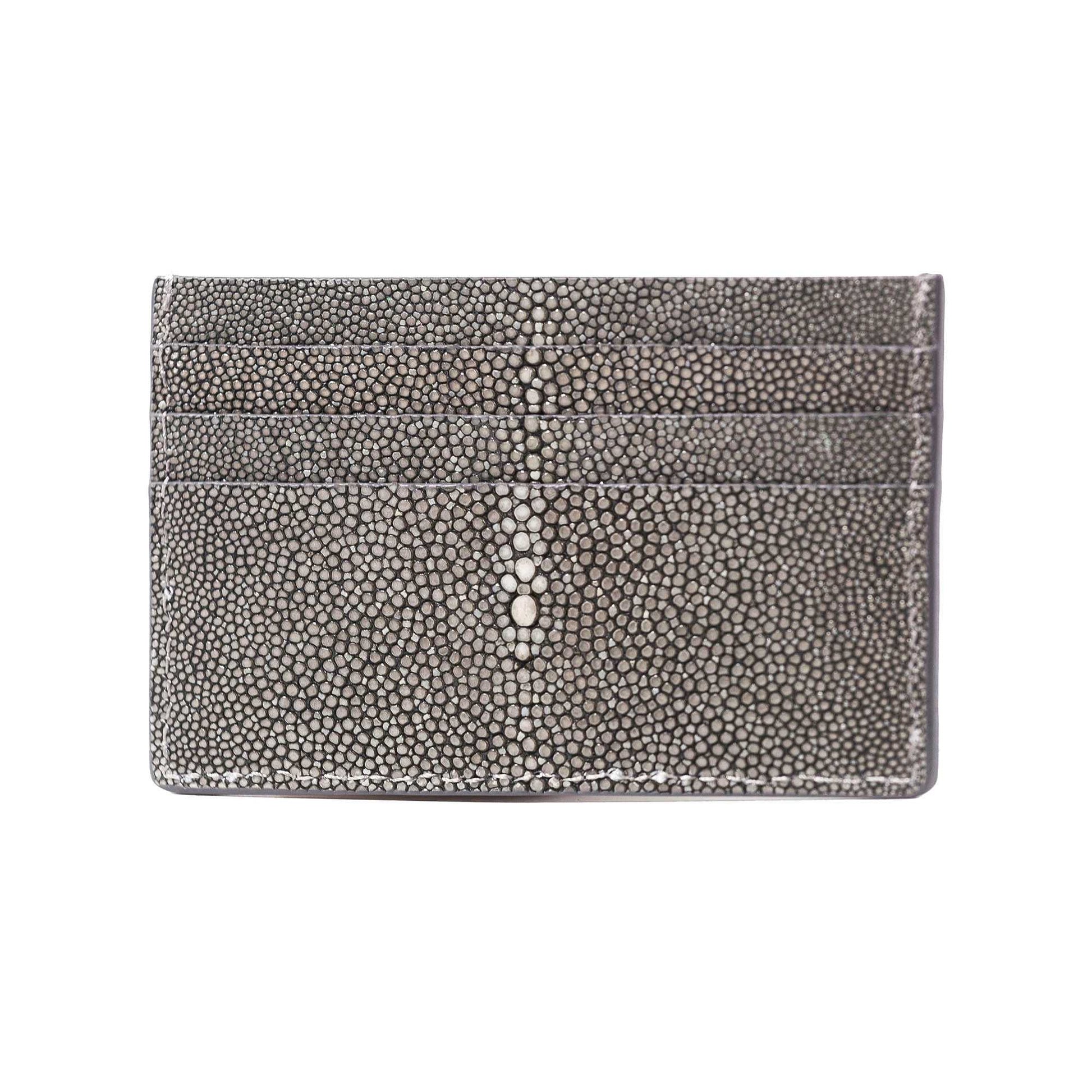 Rear view of Grey Stingray Leather Cardholder