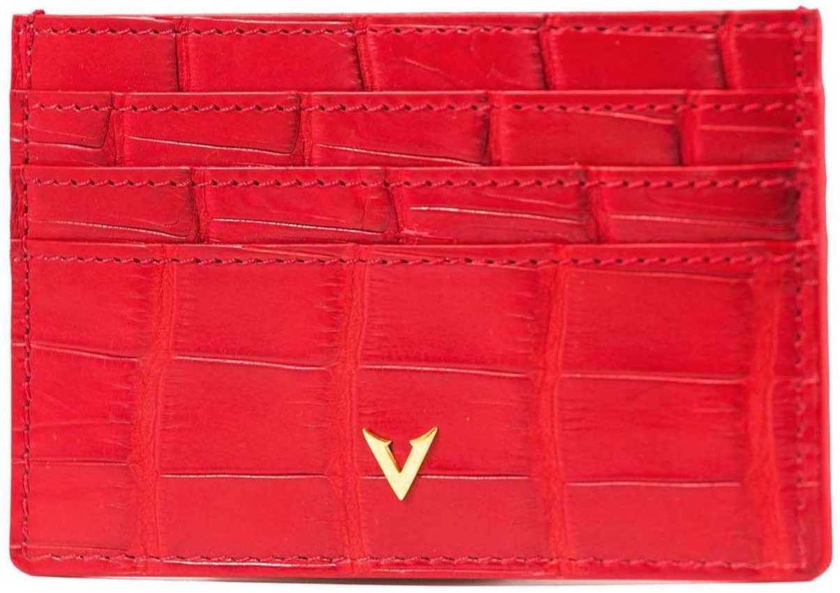 Genuine Red Crocodile Leather Cardholder