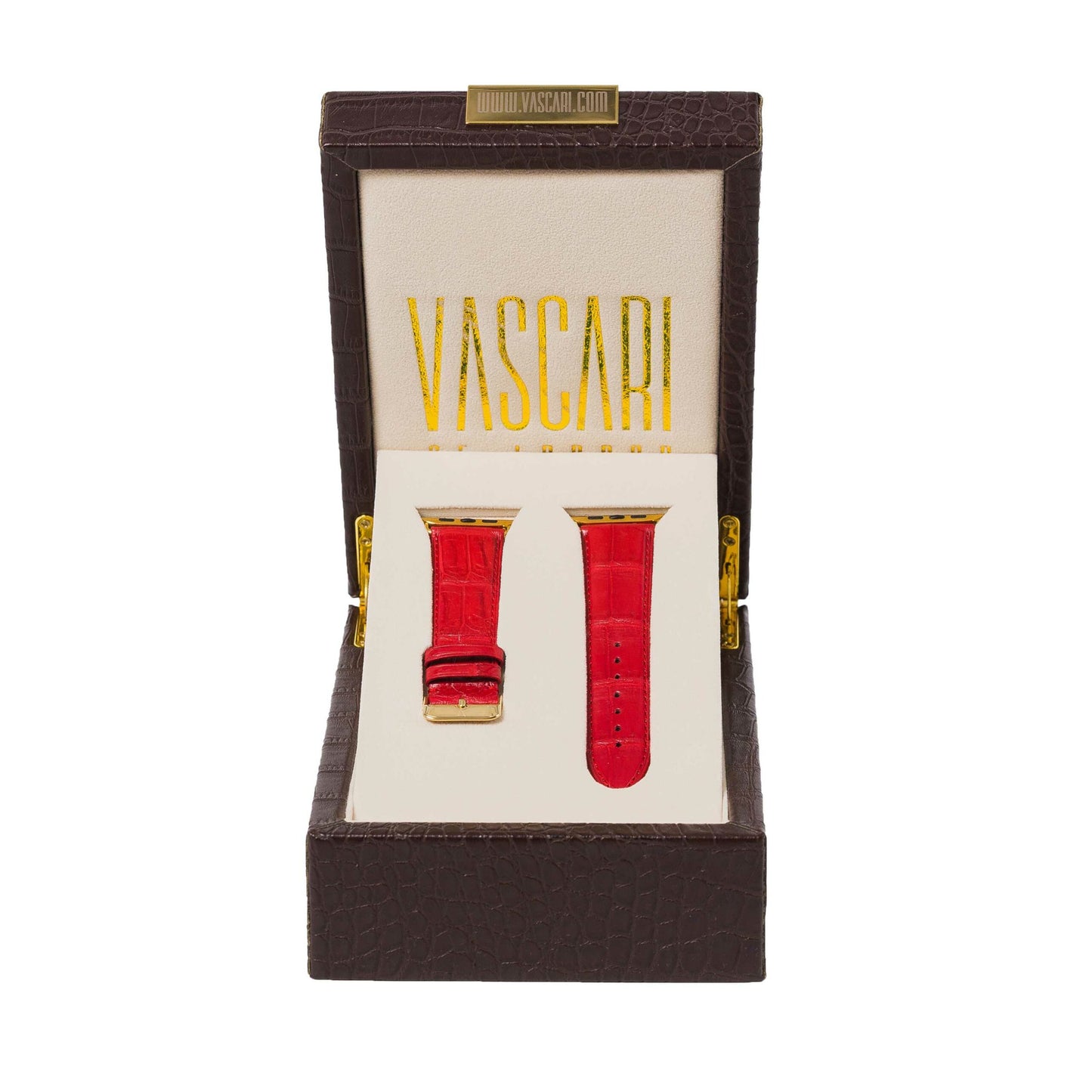 The Covent Garden Crocodile Apple Watch Strap In Vascari Box