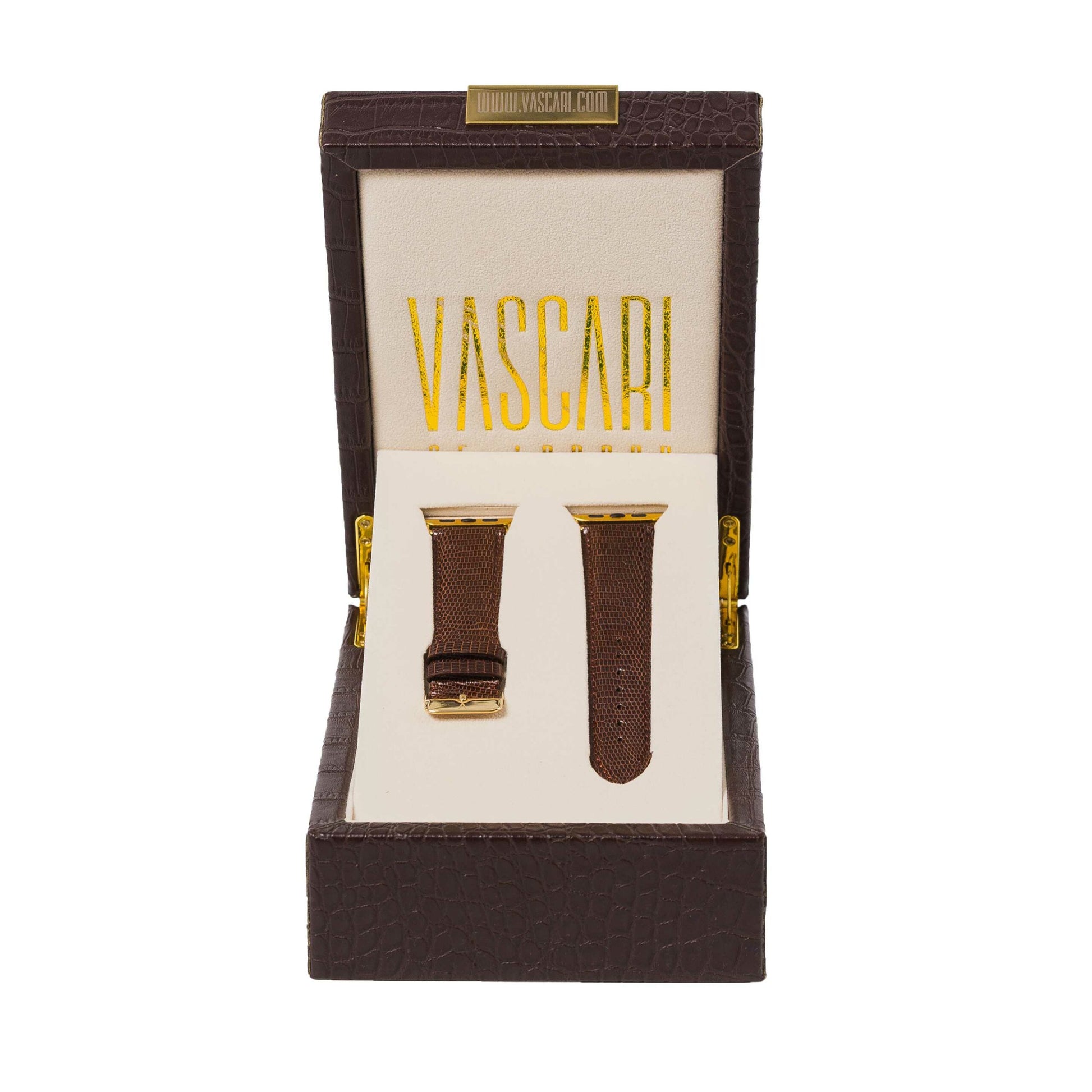 The Chelsea Lizard Apple Watch Strap In Vascari Box