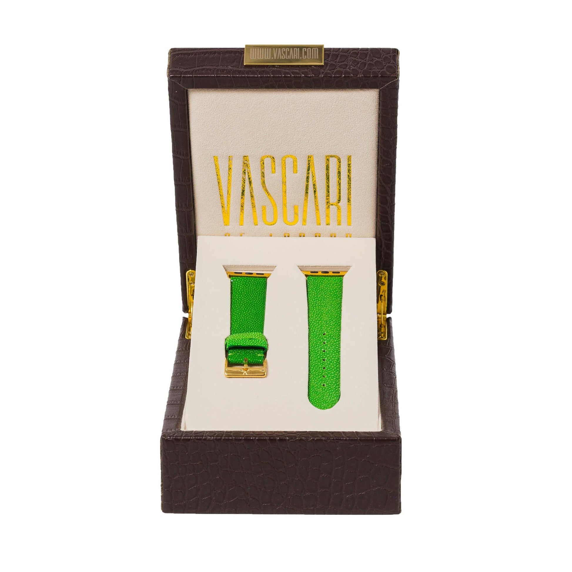 The Hyde Park Stingray Apple Watch Strap In Vascari Box