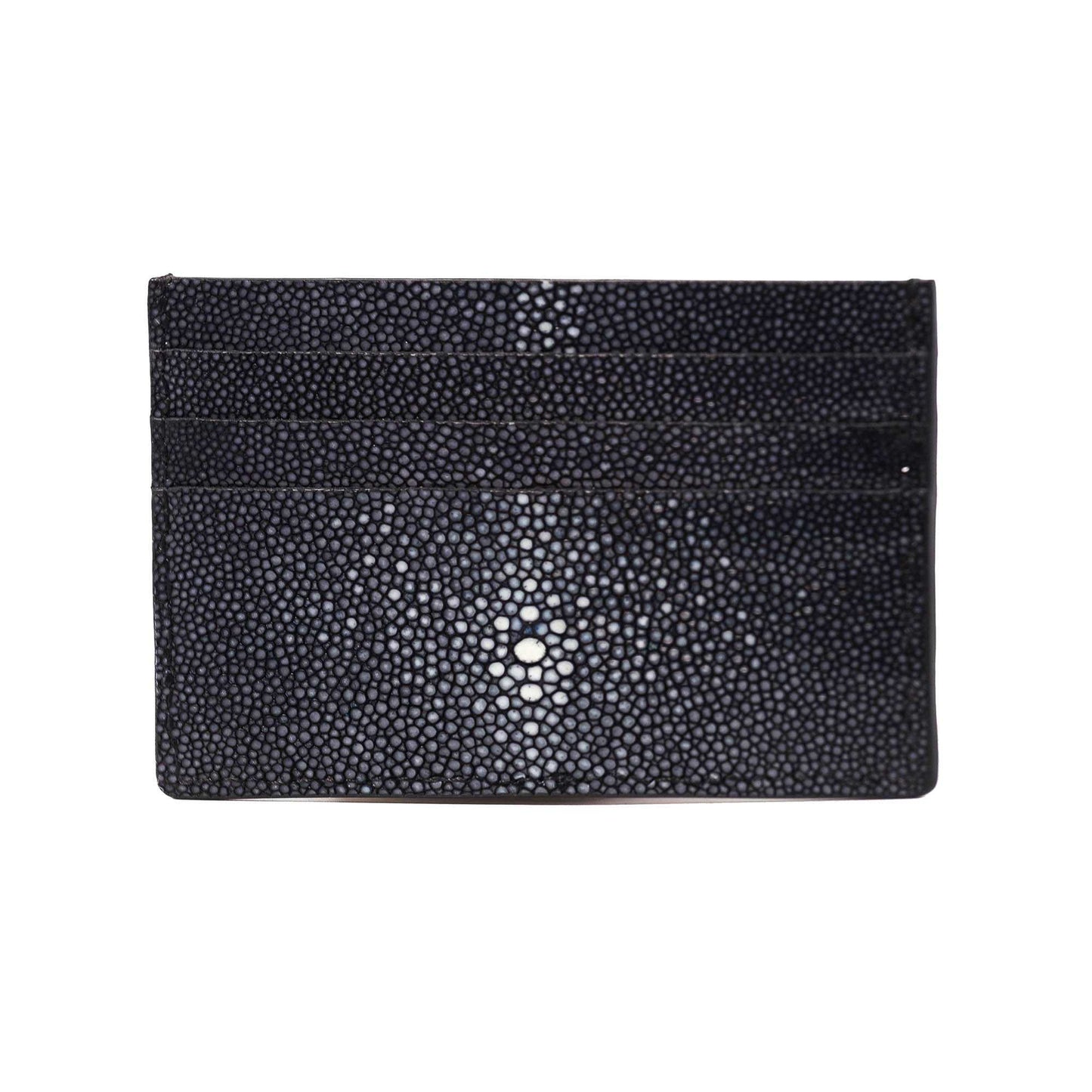 Back view of the Genuine black stingray Leather Cardholder