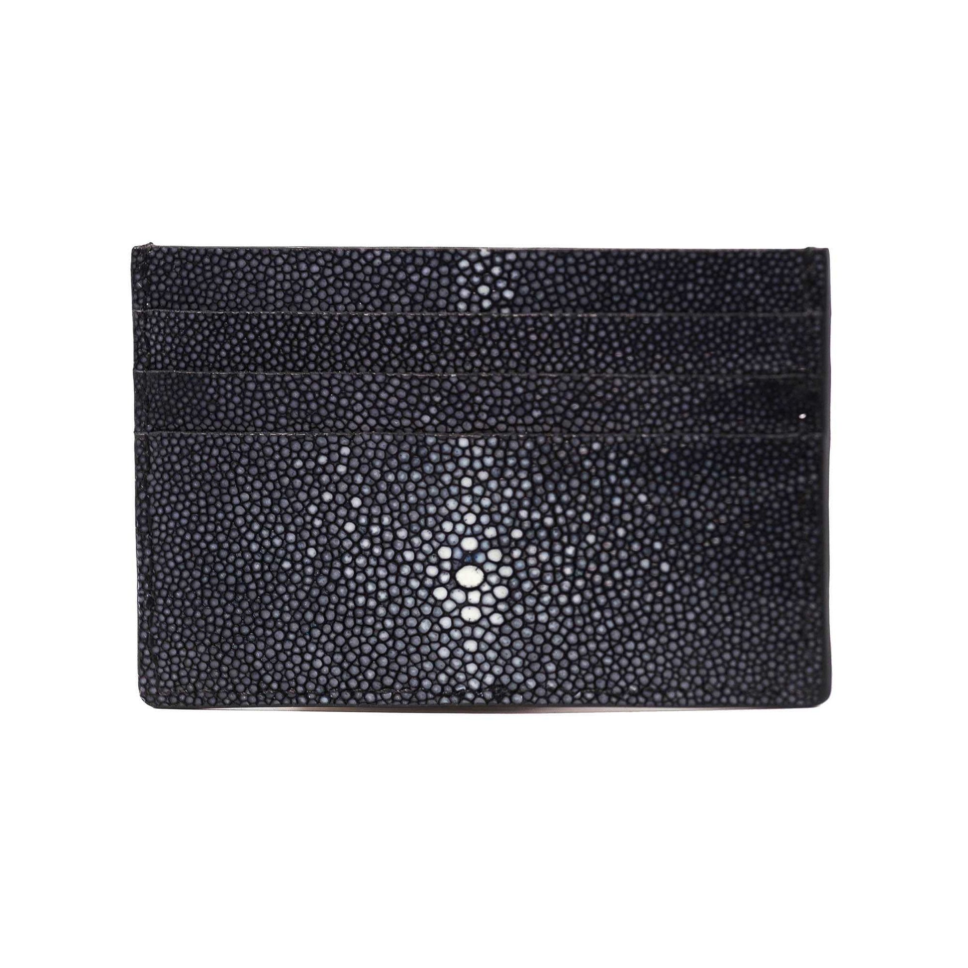 Back view of the Genuine black stingray Leather Cardholder