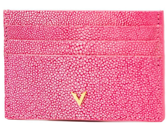 Genuine Pink Stingray Leather Cardholder