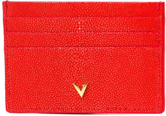Genuine Red Stingray Leather Cardholder