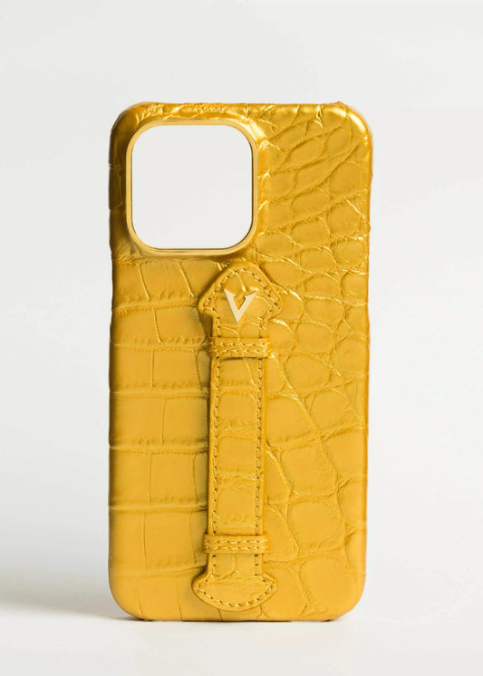 Luxury Leather iPhone 16 Pro/Max Case - Gold